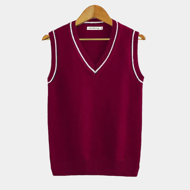 Men's V-Neck Cable Knit Jumper Vest