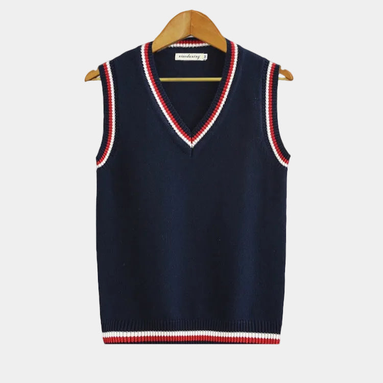 Men's V-Neck Cable Knit Jumper Vest