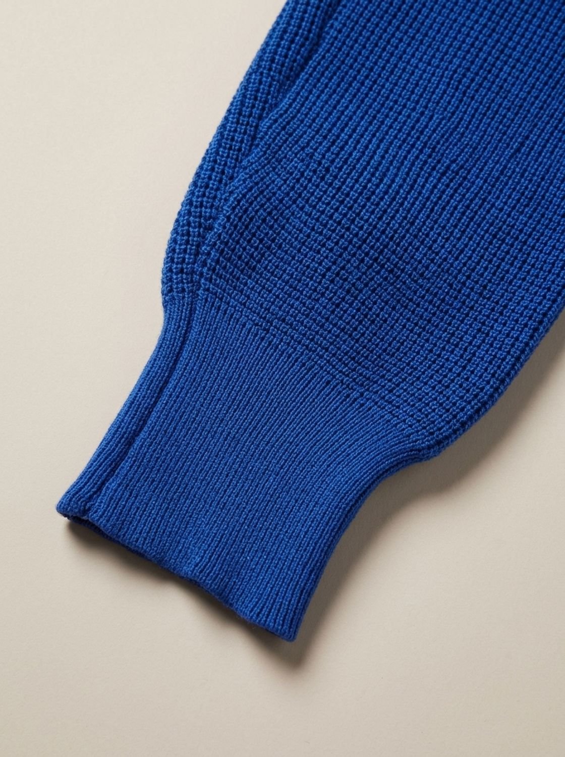 Men's Waffle Knit Button Neck Jumper with Elbow Patches