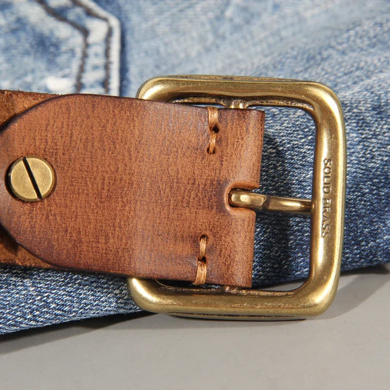 Men's Wide Western Pin Buckle Belt
