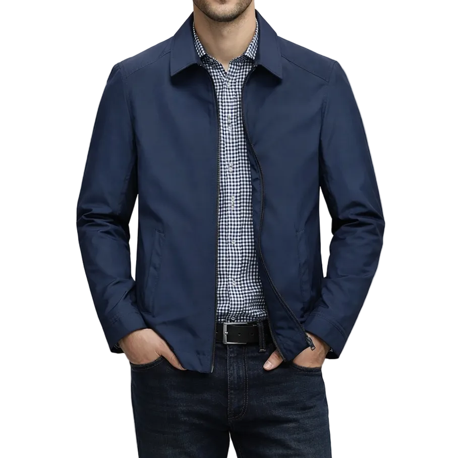 Men's Harrington Jacket with Check Lining