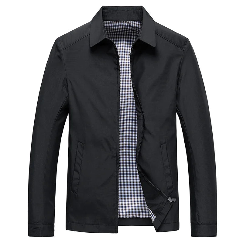 Men's Harrington Jacket with Check Lining