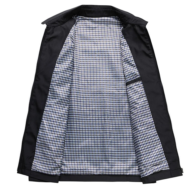 Men's Harrington Jacket with Check Lining