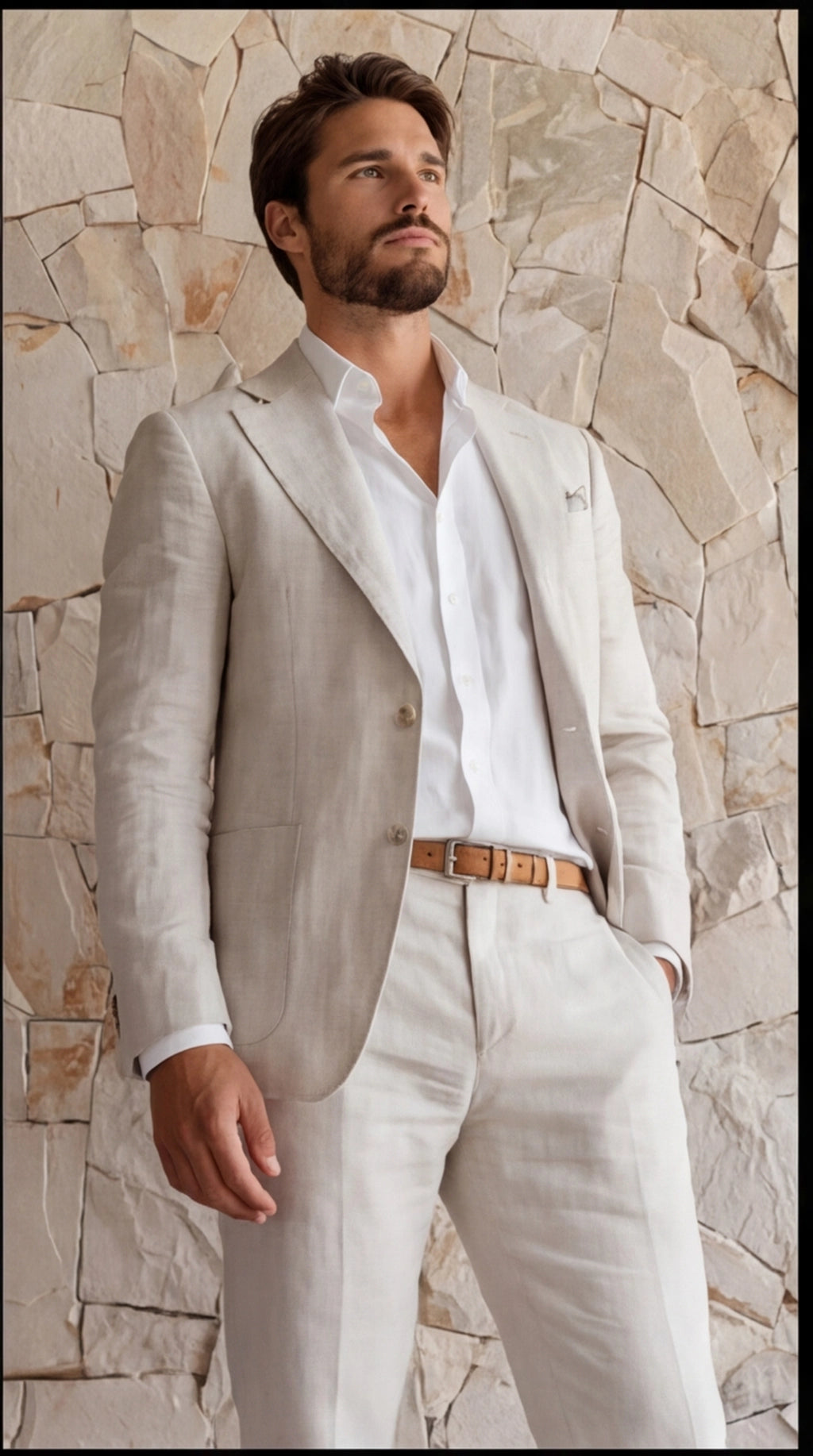 Men’s Linen Suit with Tailored Blazer