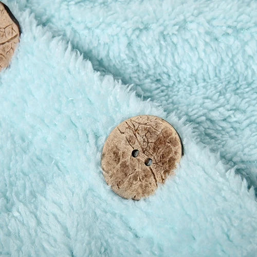 Women's Button-Front Fleece Hoodie with Curved Hem