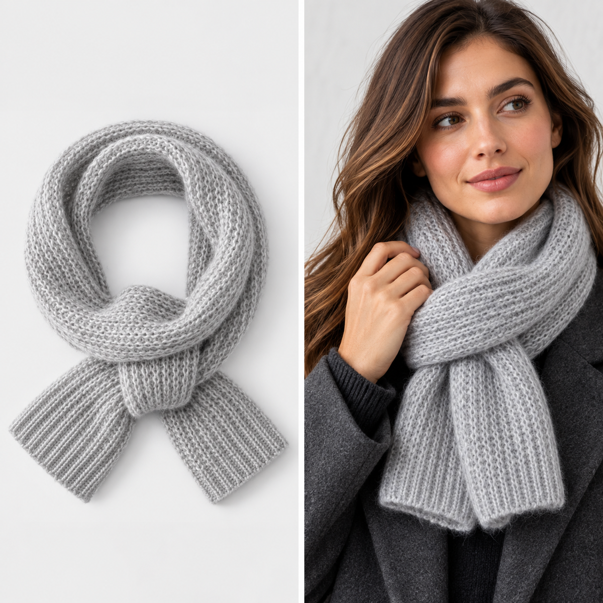 Women's Chunky Rib Knit Keyhole Scarf