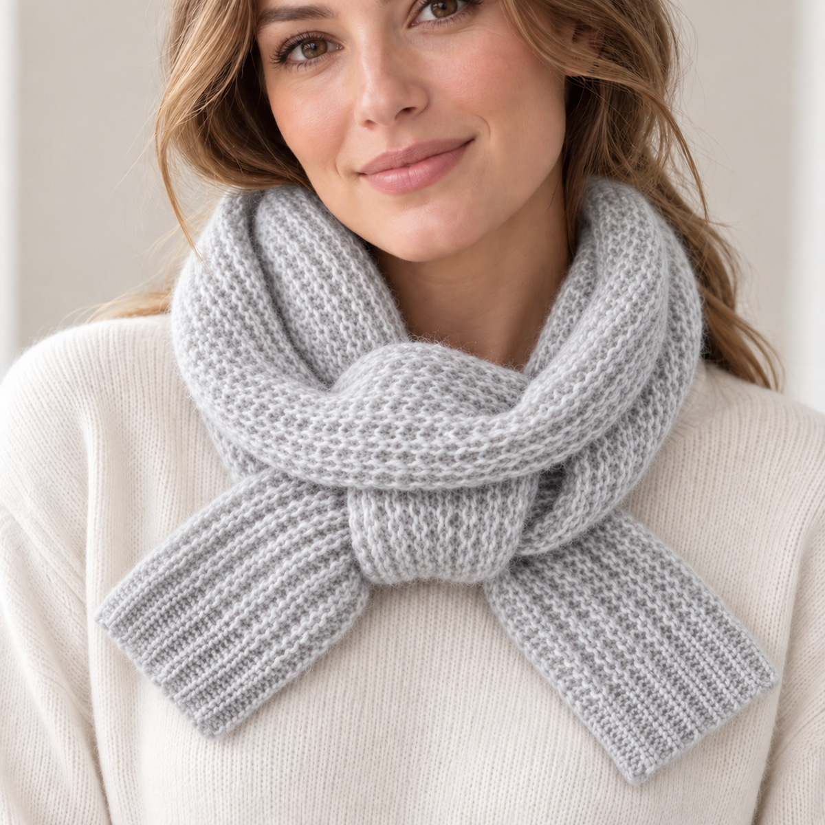 Women's Chunky Rib Knit Keyhole Scarf