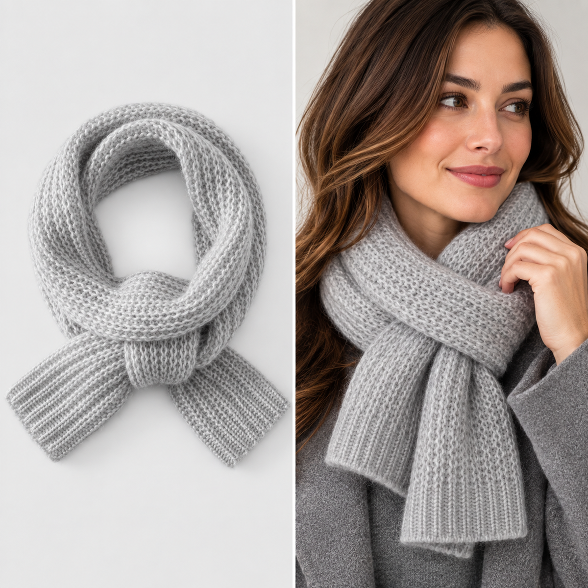 Women's Chunky Rib Knit Keyhole Scarf