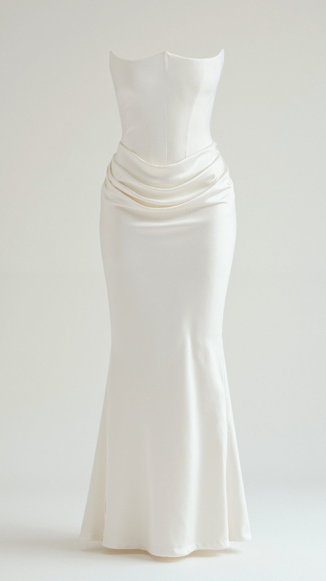 Women's Strapless Corset Column Maxi Dress