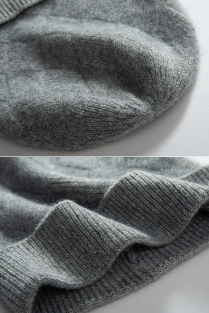Women's Diamond Knit Turn-Up Beanie Hat