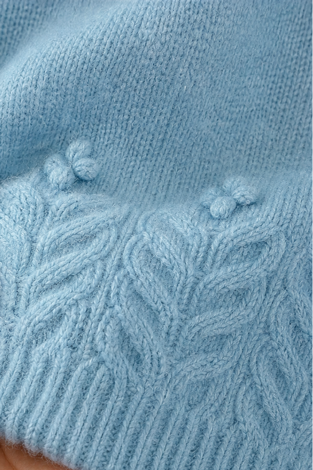 Women's Embroidered Cable Knit Crew Neck Jumper