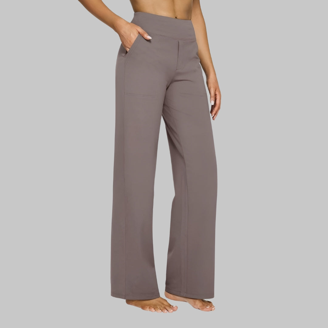 Women's High-Waisted Wide-Leg Pull-On Trousers