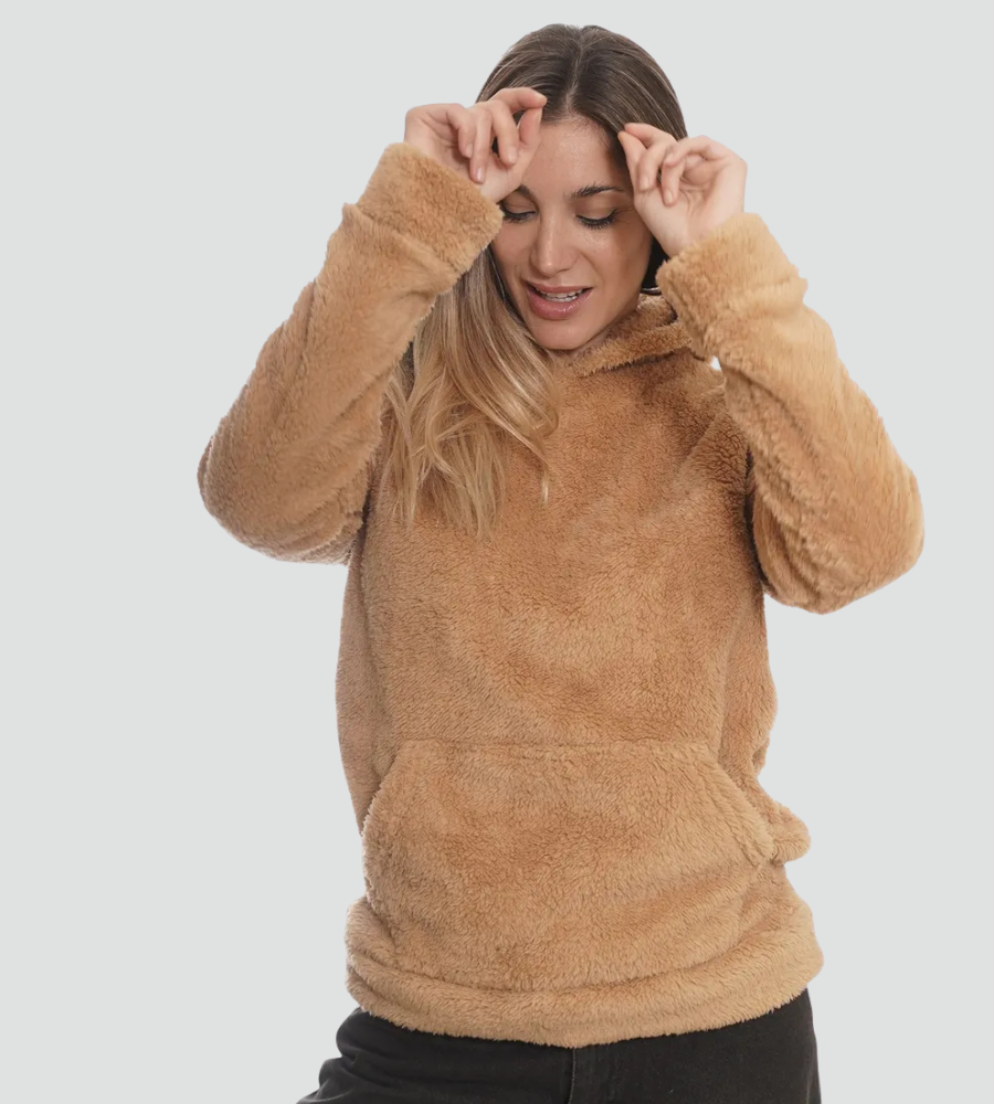 Women's Sherpa Pullover Hoodie with Kangaroo Pocket