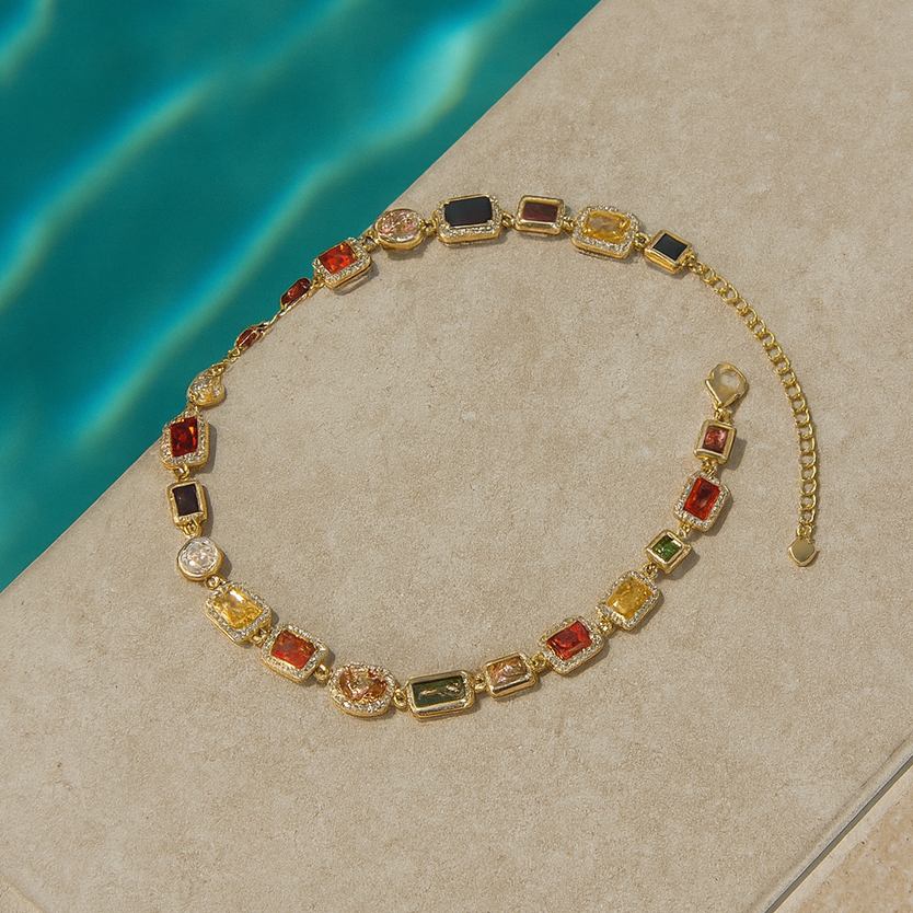 Women's Gemstone Chain Link Bracelet