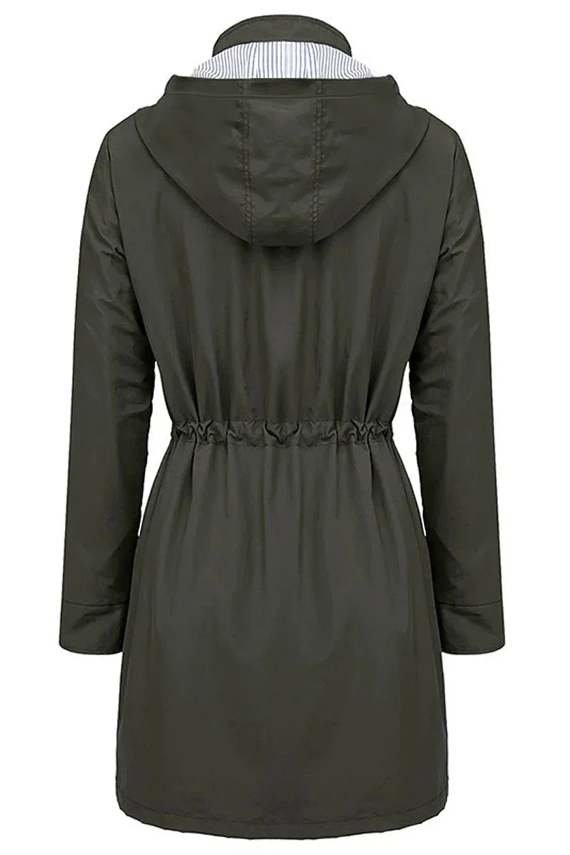 Women's Hooded Drawstring Waist Lightweight Parka
