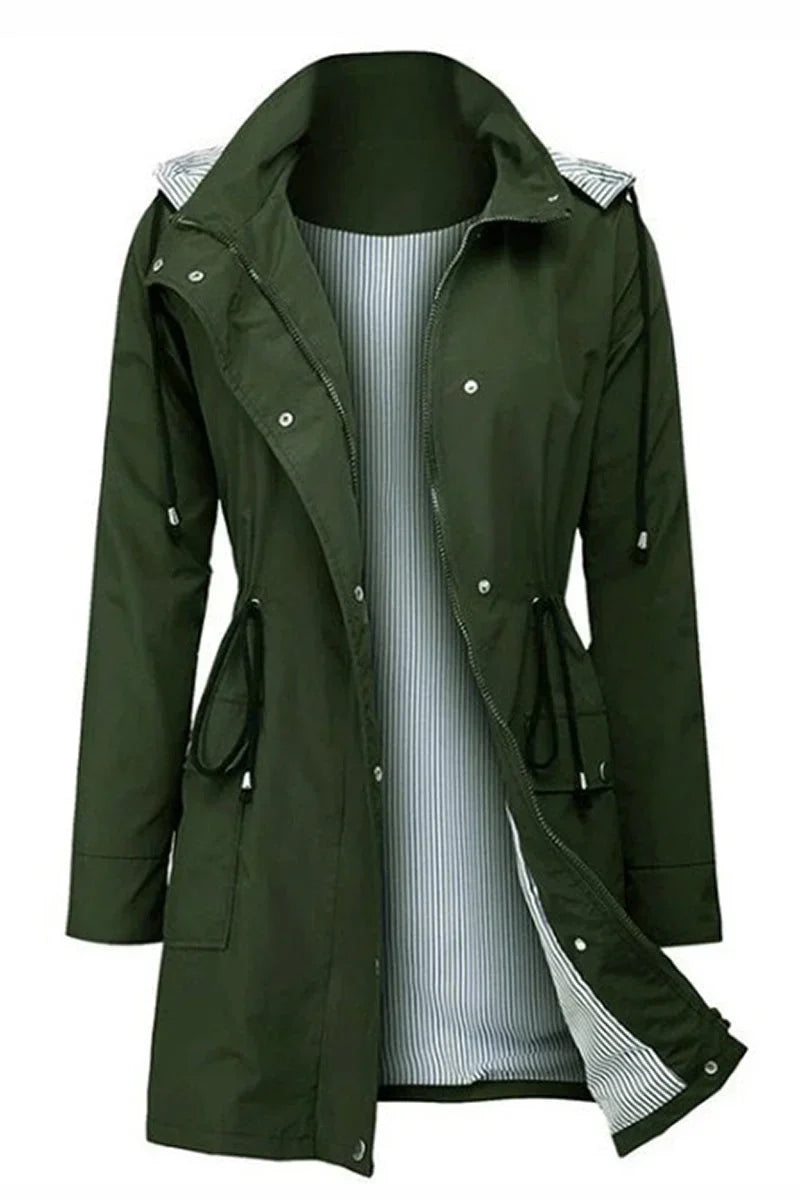 Women's Hooded Drawstring Waist Lightweight Parka