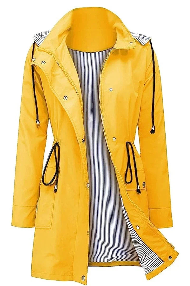 Women's Hooded Drawstring Waist Lightweight Parka