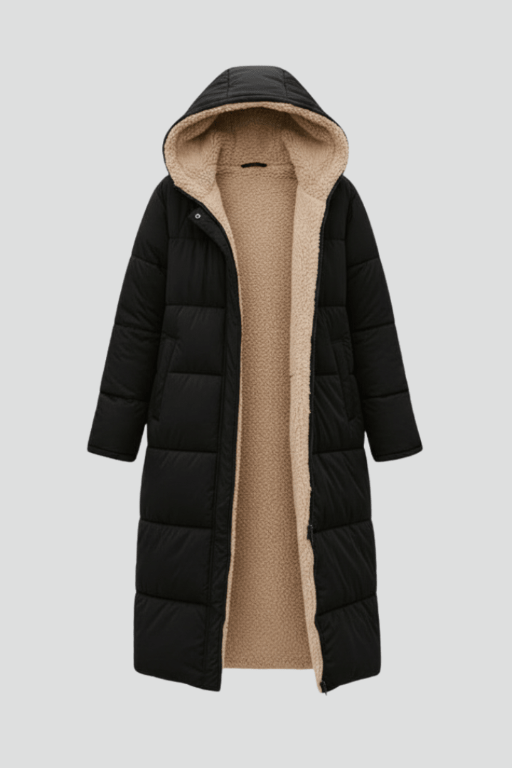 Women's Long Hooded Quilted Puffer Coat