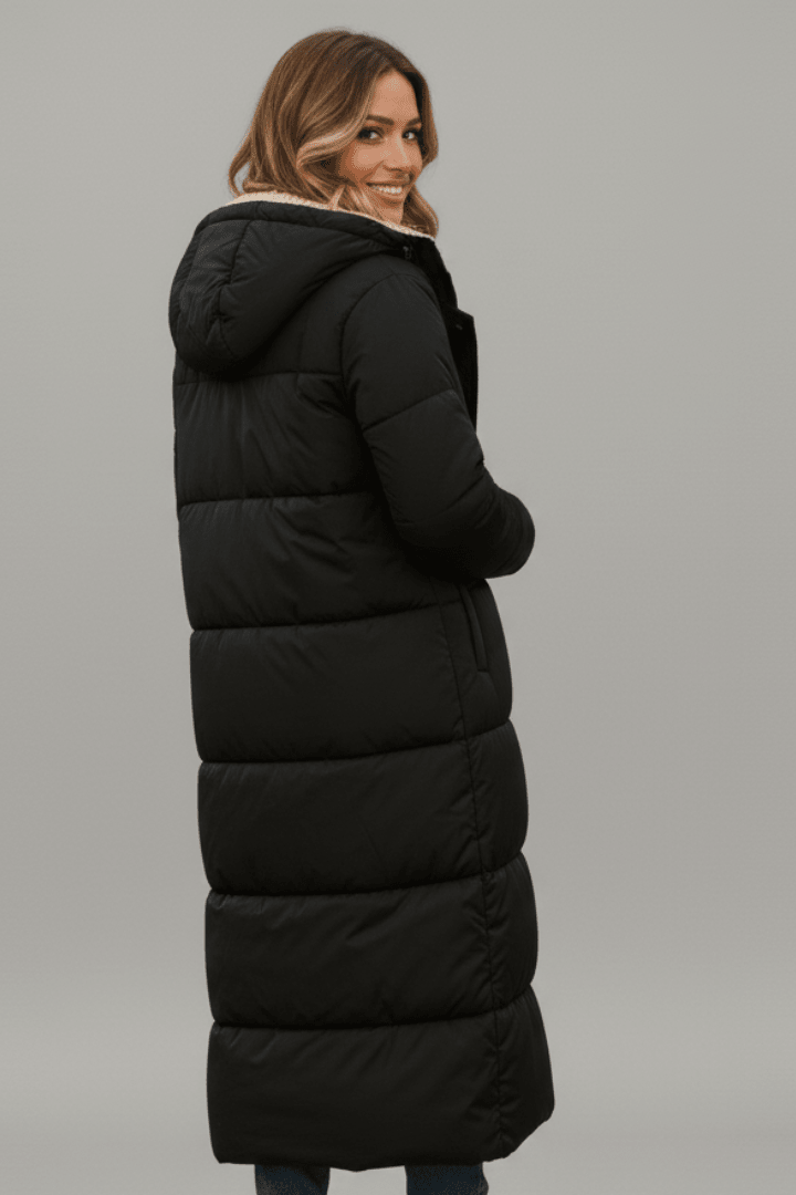 Women's Long Hooded Quilted Puffer Coat