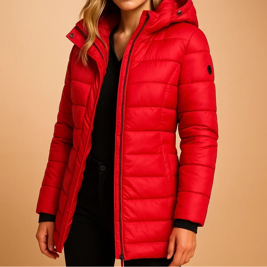 Women's Hooded Longline Quilted Puffer Coat