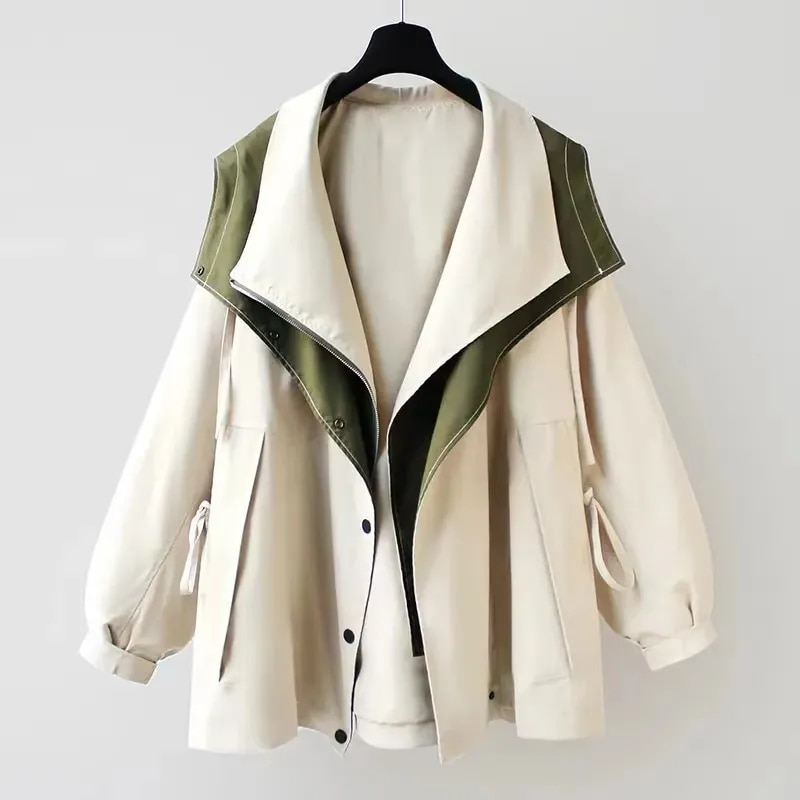 Women's Two-Tone Hooded Windbreaker Jacket