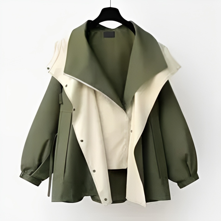 Women's Two-Tone Hooded Windbreaker Jacket