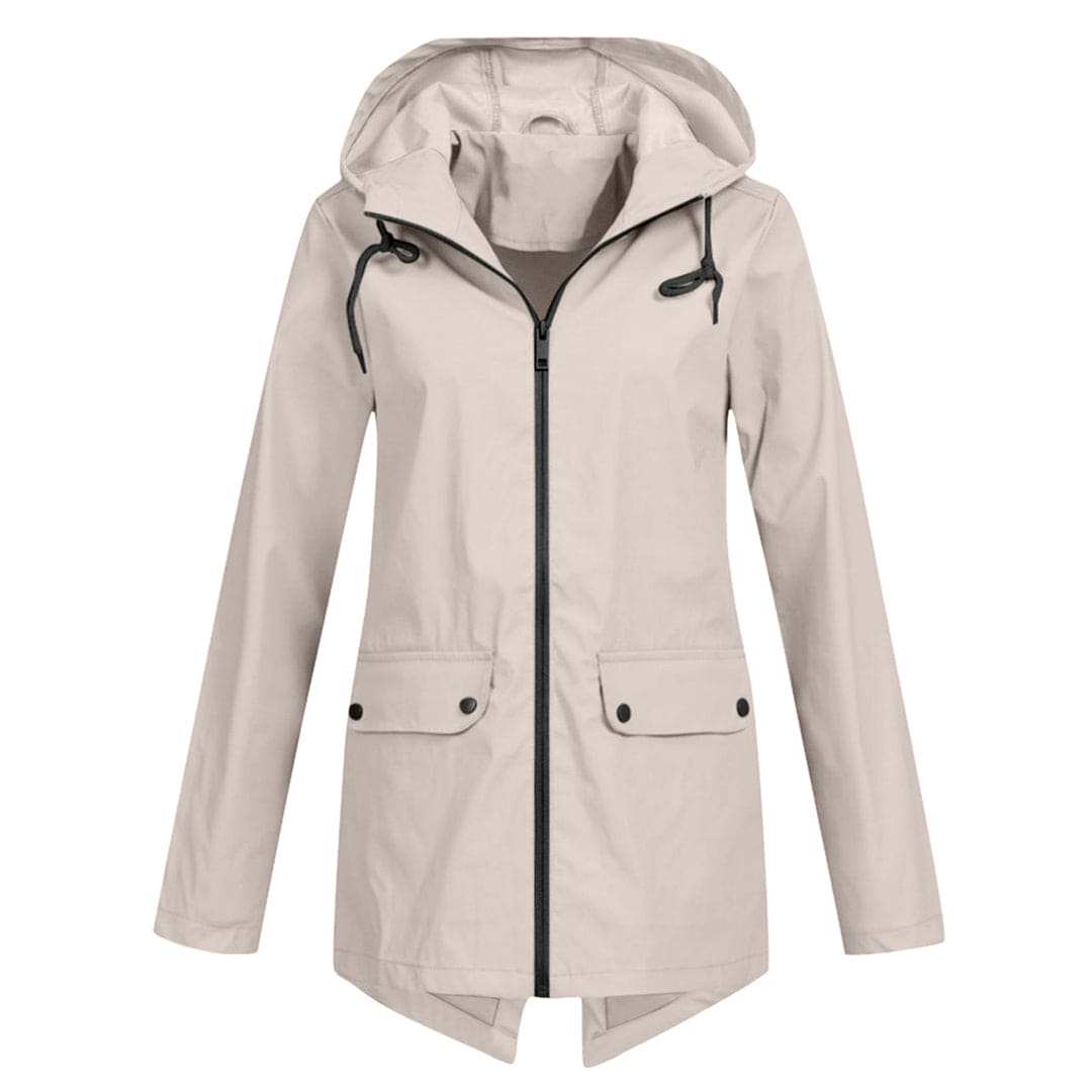 Women's Hooded Zip-Up Parka Jacket with Pockets