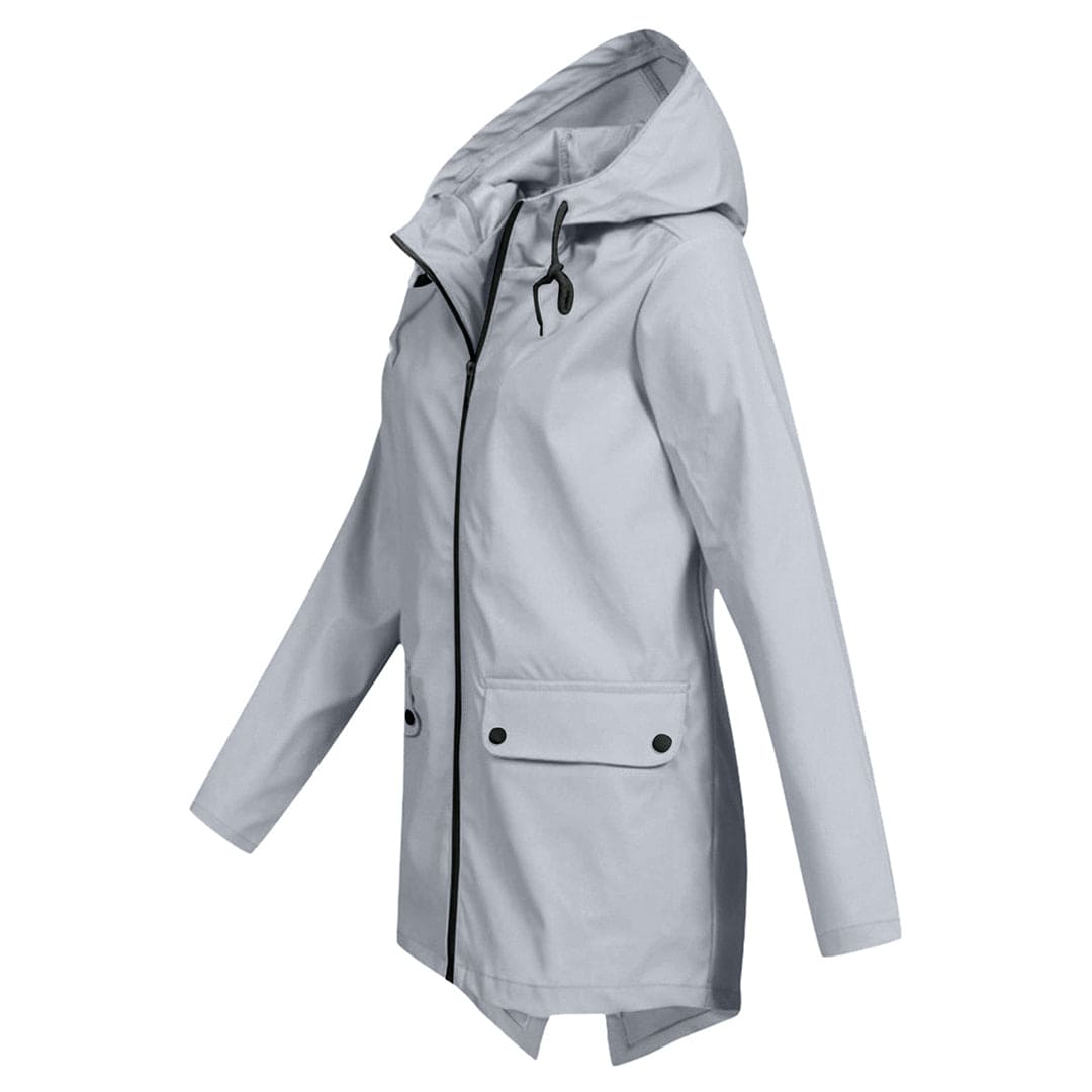 Women's Hooded Zip-Up Parka Jacket with Pockets