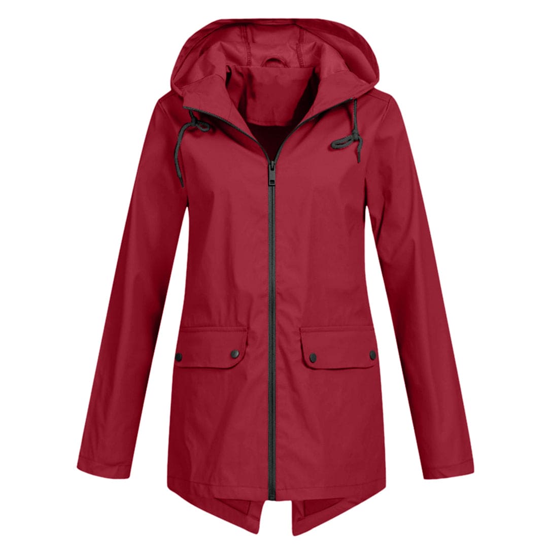 Women's Hooded Zip-Up Parka Jacket with Pockets