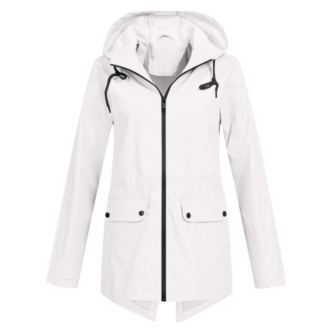 Women's Hooded Zip-Up Parka Jacket with Pockets