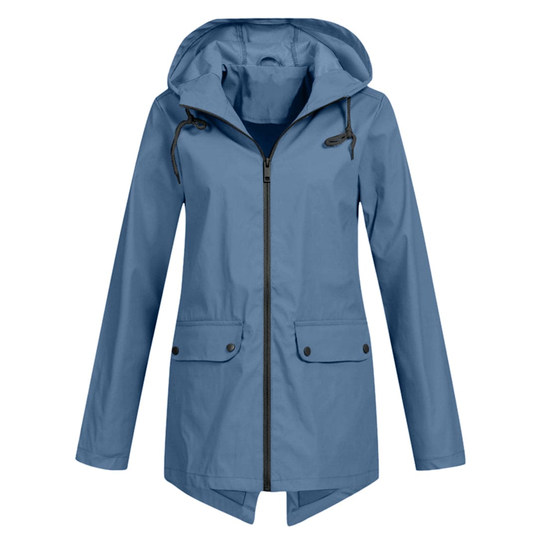 Women's Hooded Zip-Up Parka Jacket with Pockets