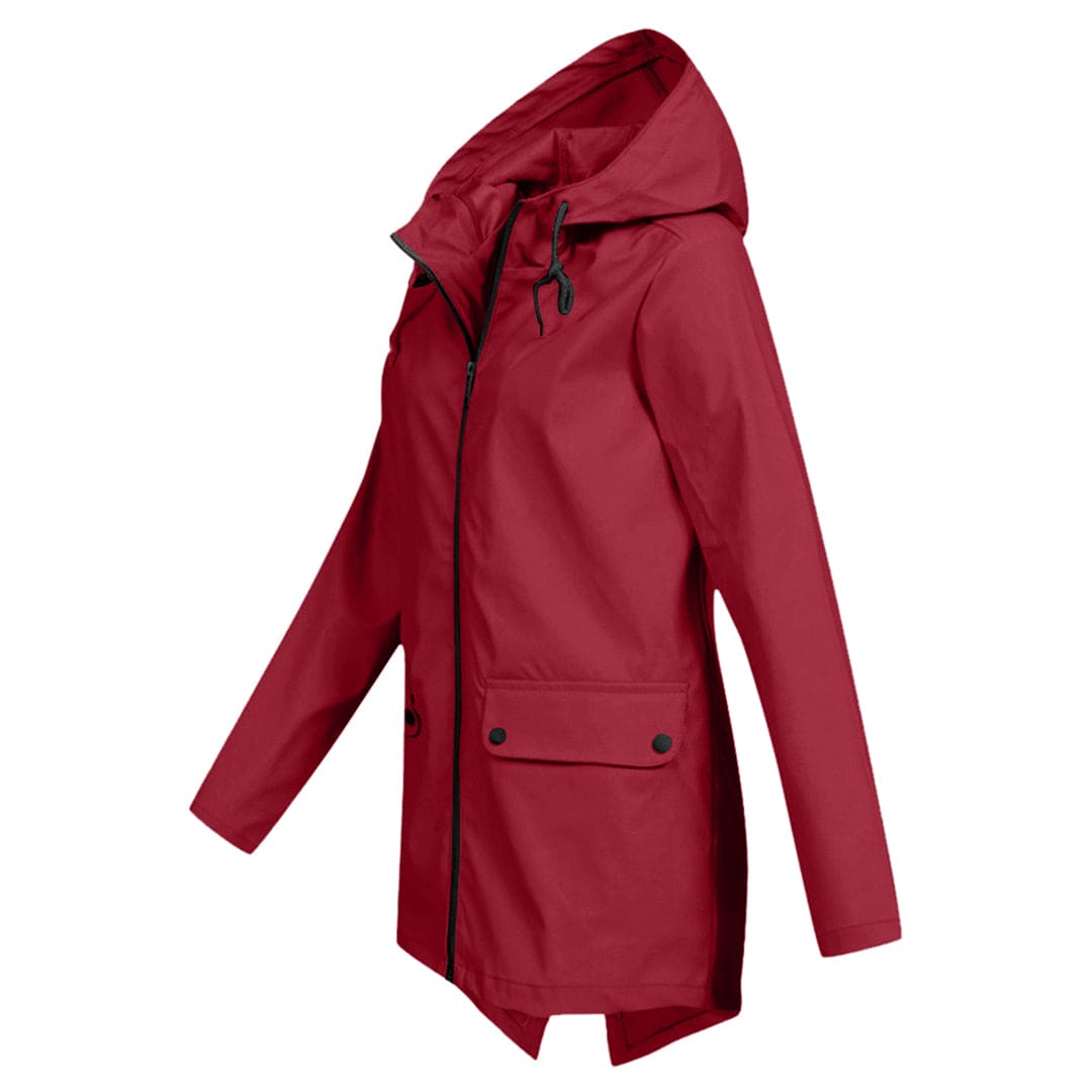 Women's Hooded Zip-Up Parka Jacket with Pockets