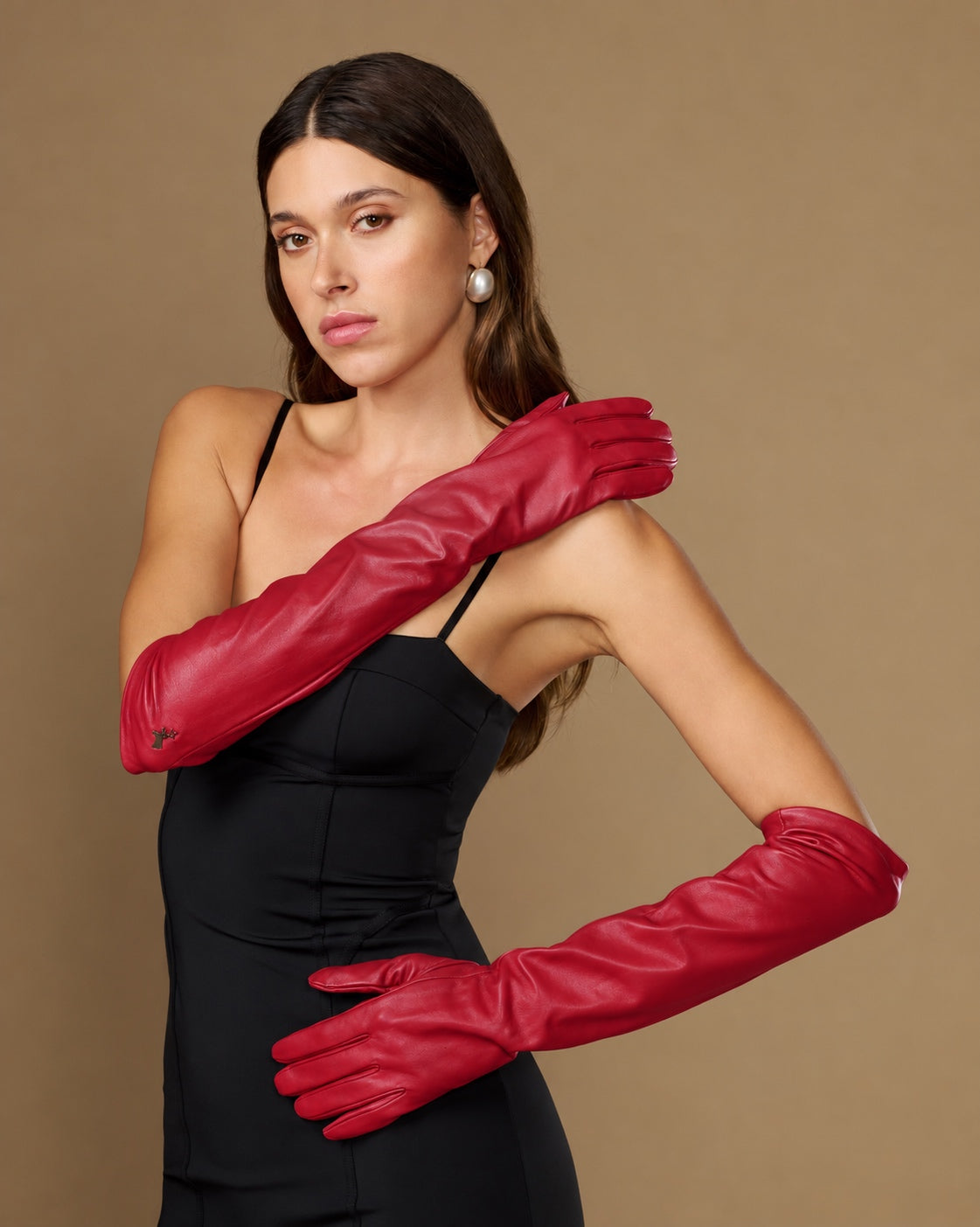 Women's Lambskin Leather Opera Gloves with Silk Lining