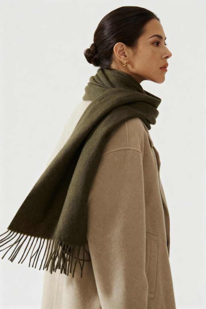 Women's Oversized Long Cashmere-Feel Wrap Scarf with Fringe