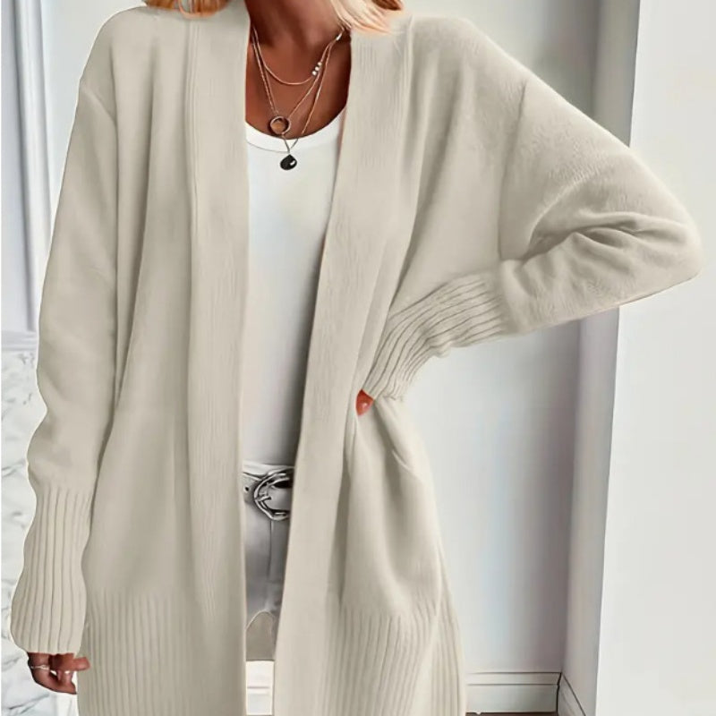 Women's Longline Open-Front Cardigan with Pockets