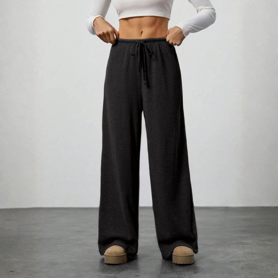 Women's Drawstring Wide-Leg Lounge Trousers