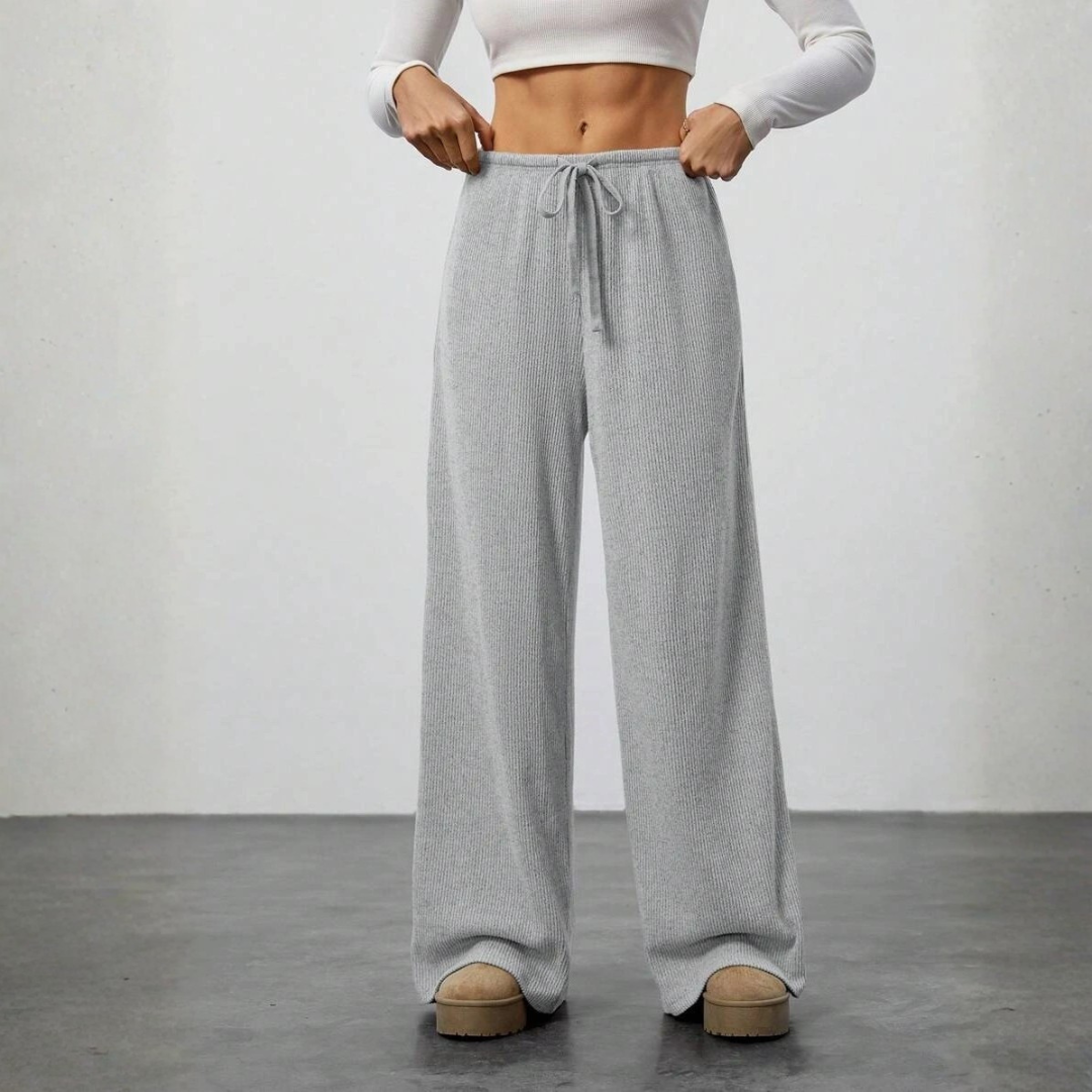 Women's Drawstring Wide-Leg Lounge Trousers