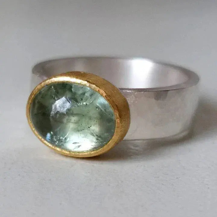 Women's Seafoam Stone Wide Band Ring