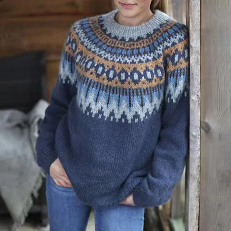 Women's Nordic Fair Isle Yoke Wool-Look Jumper