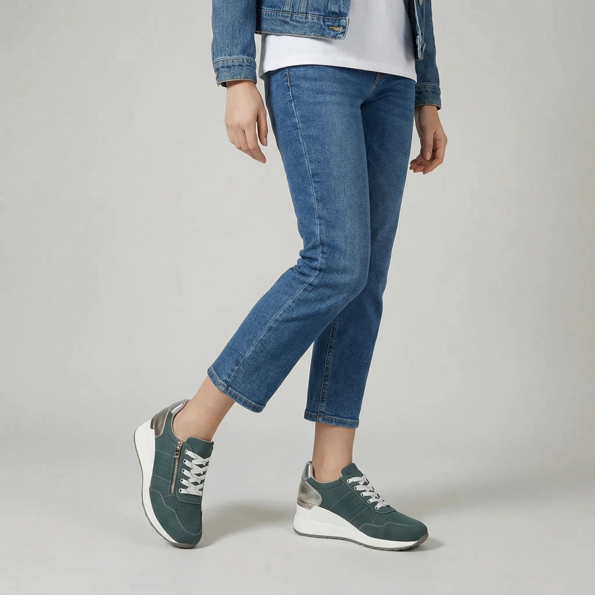 Women's Comfort Walking Faux Suede Trainers with Arch Support
