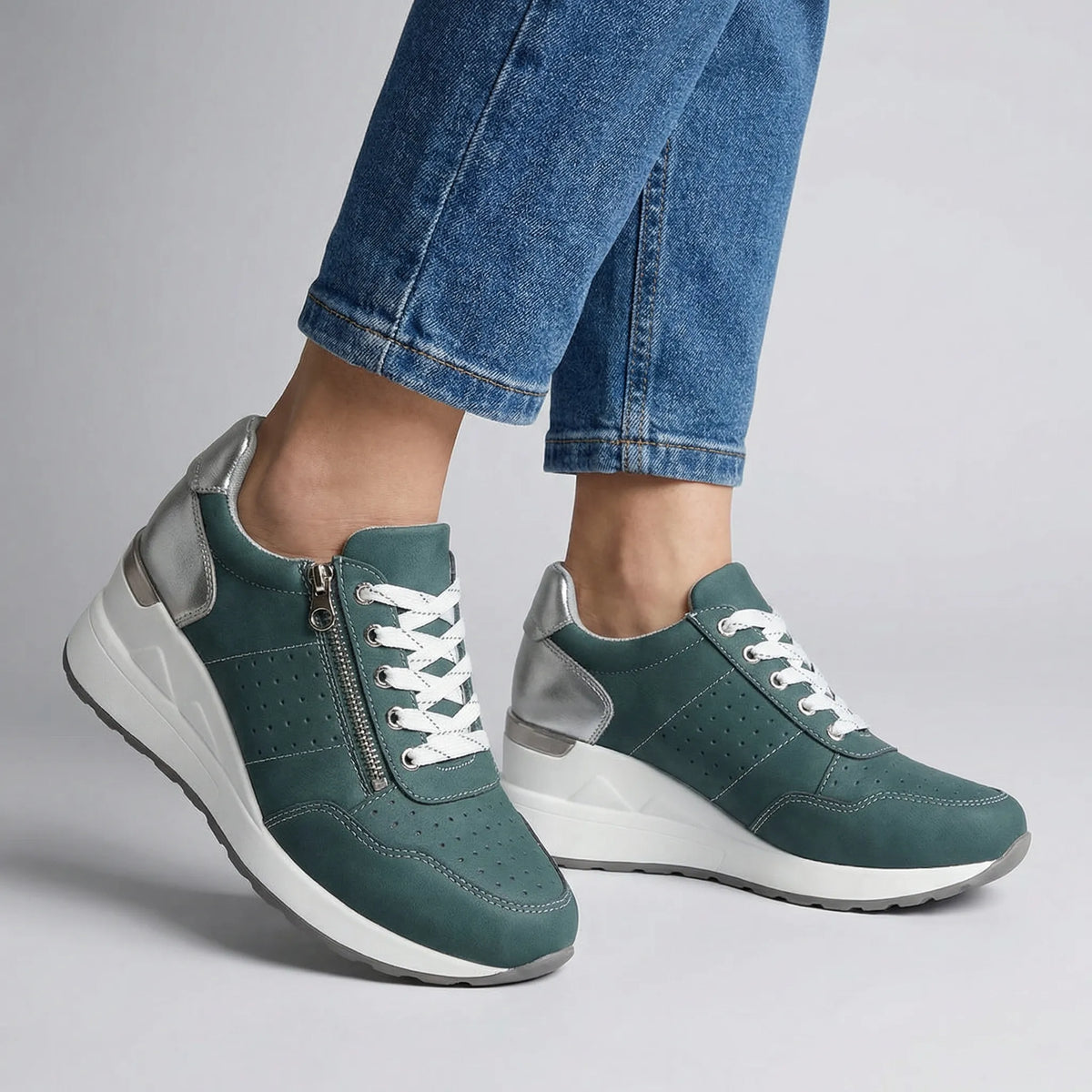 Women's Comfort Walking Faux Suede Trainers with Arch Support