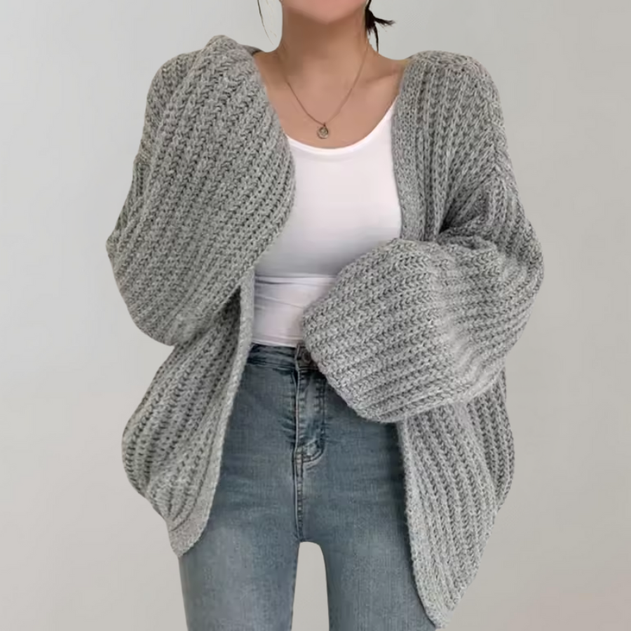 Women's Oversized Chunky Knit Open-Front Cardigan