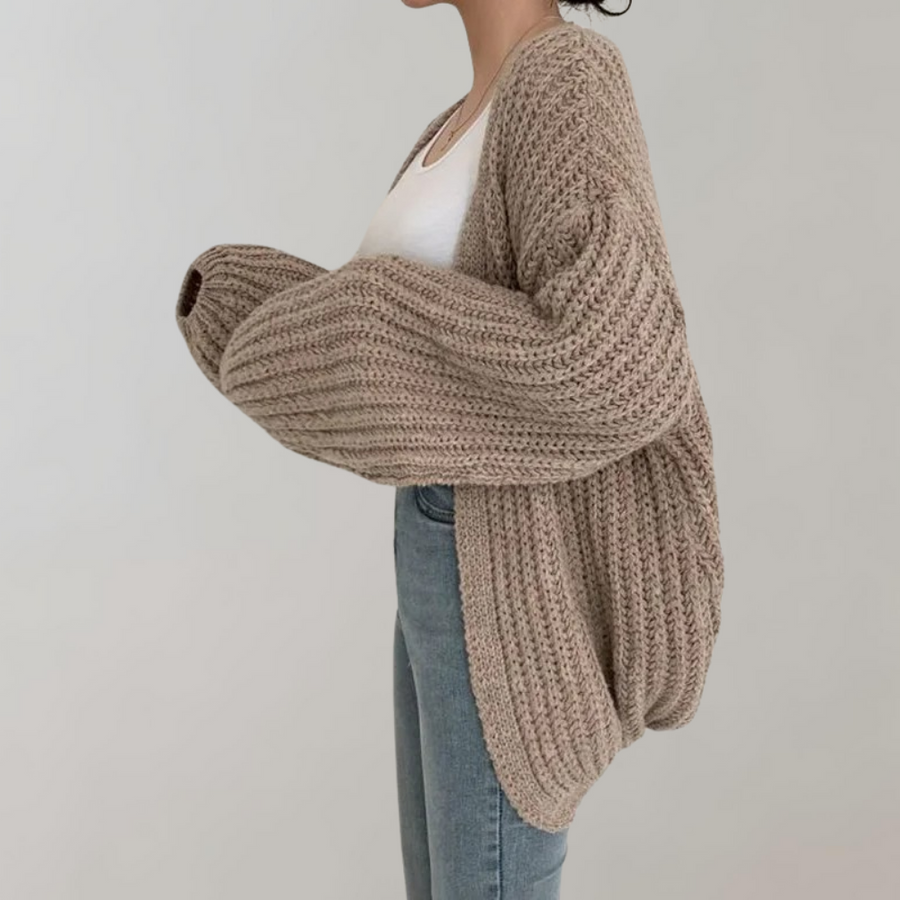 Women's Oversized Chunky Knit Open-Front Cardigan