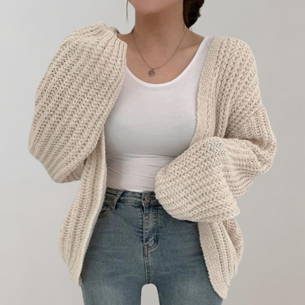 Women's Oversized Chunky Knit Open-Front Cardigan