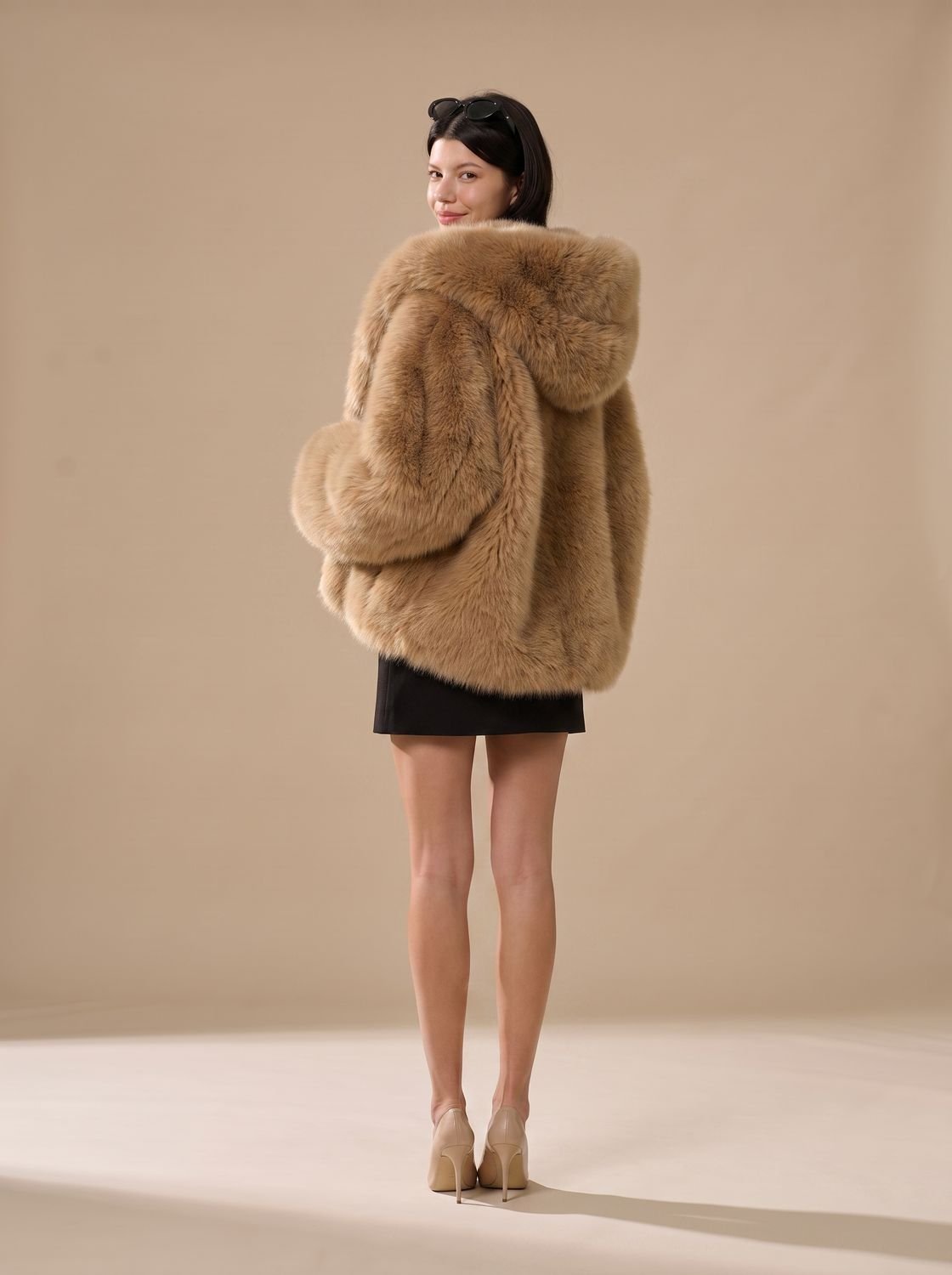 Women's Oversized Faux Fur Hooded Winter Jacket