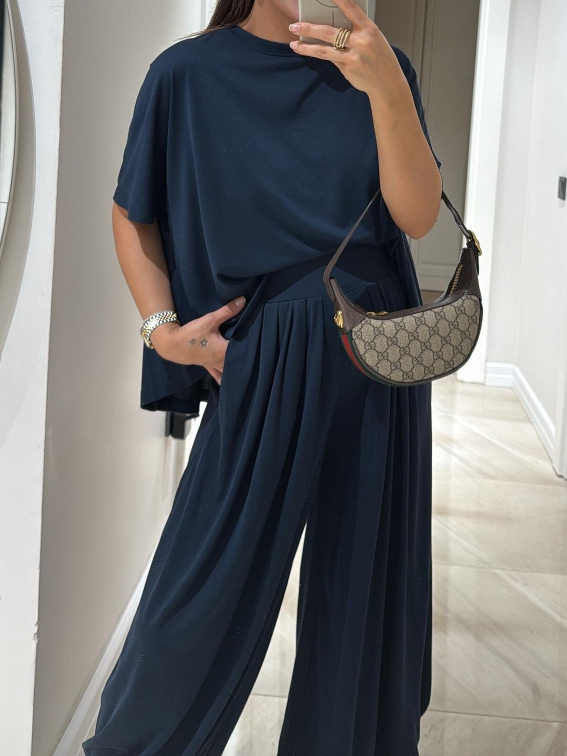 Women's Oversized T-Shirt & Wide-Leg Trouser Lounge Set