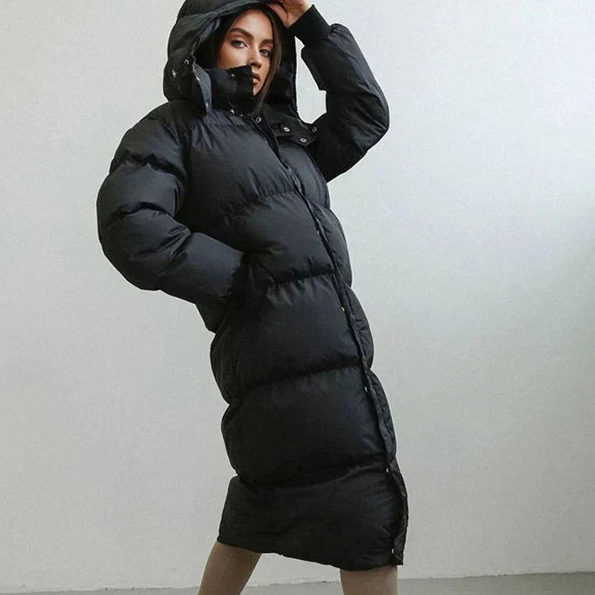 Women's Oversized Hooded Maxi Puffer Coat