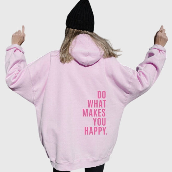 Women's Oversized Slogan Back Print Hoodie