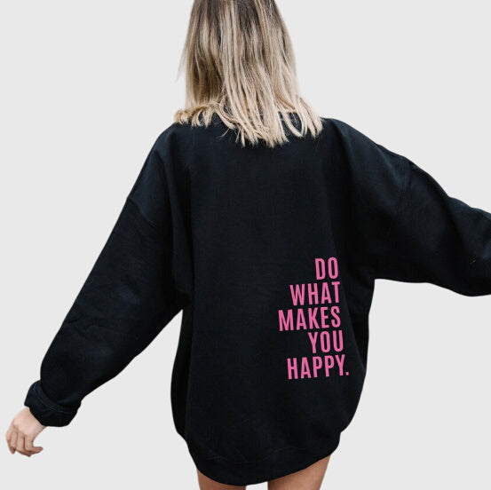 Women's Oversized Slogan Back Print Hoodie