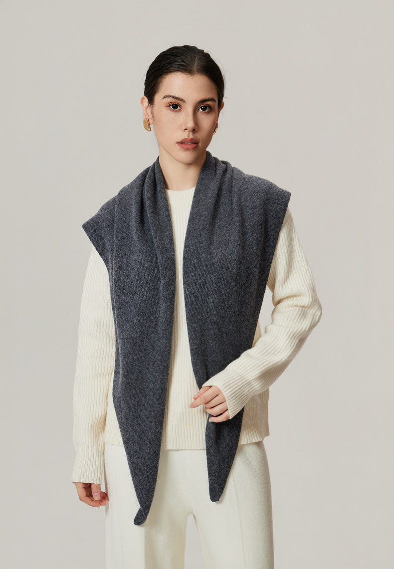 Women's Oversized Knitted Triangle Scarf